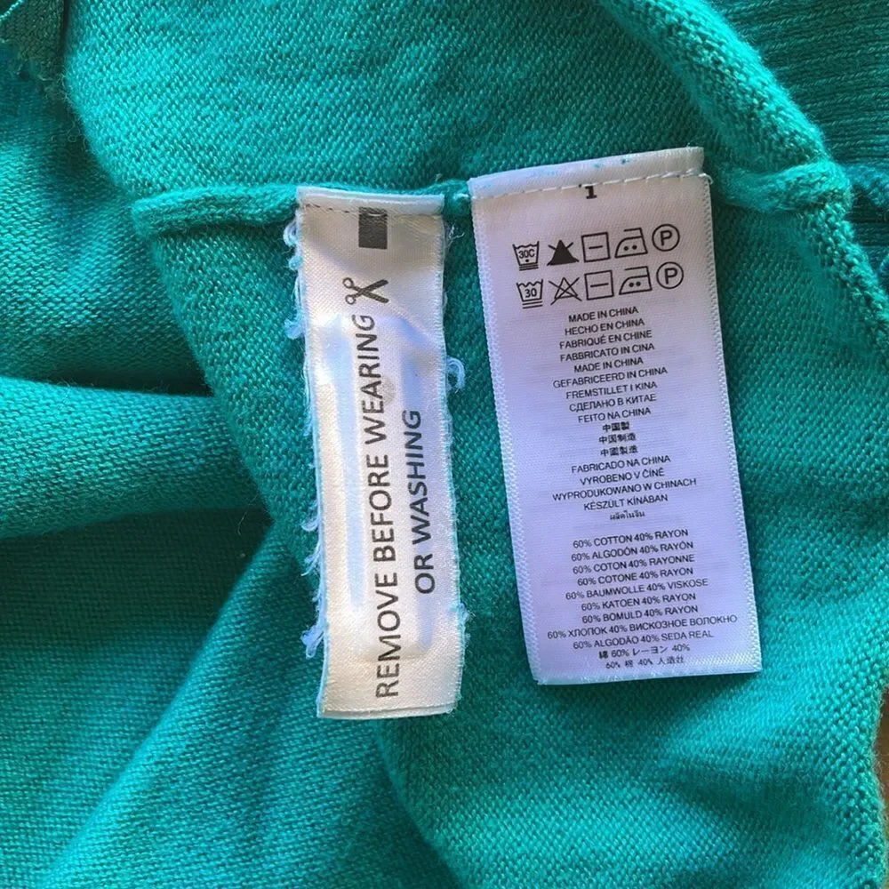 Michael Kors Vneck cardigan turquoise. Gold Hardware And Zipper Pockets knit M